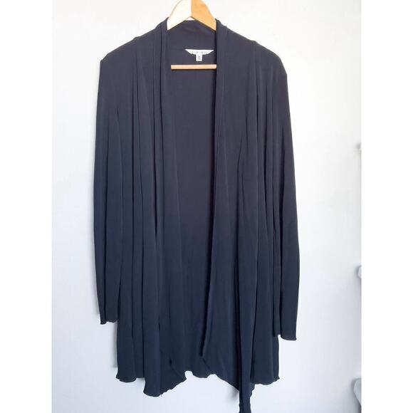 Cabi Waterfall Mid Length Jersey Matte Rayon Medium Black Staple Classic Basic - Picture 2 of 5